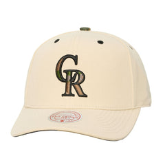 Cream Colorado Rockies Mitchell & Ness Unisex Camo Logo Pro Crown Snapback Hat