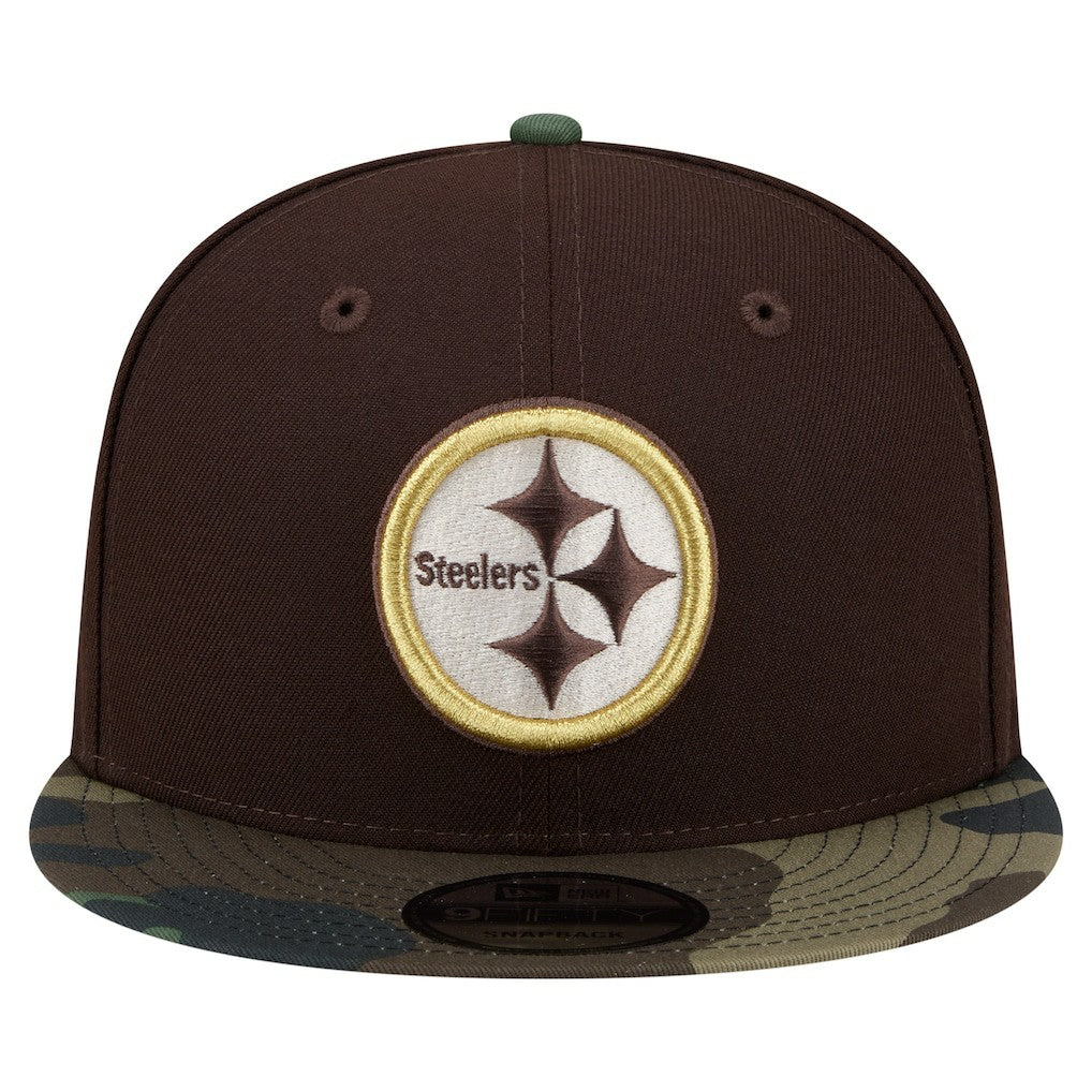 Adult Burnt Wood Camo 9FIFTY Snapback Hat - Pittsburgh Steelers Hats