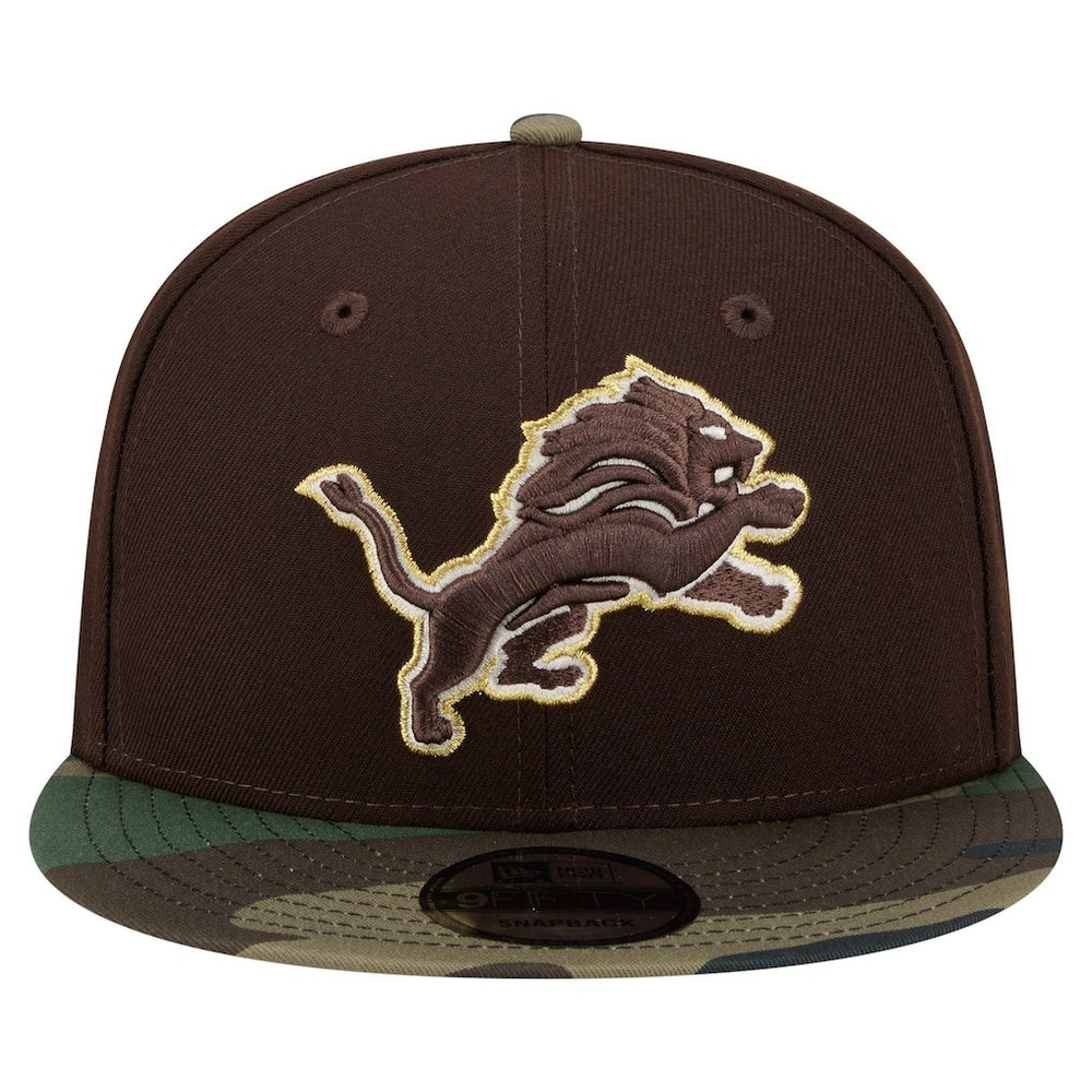 Adult Burnt Wood Camo 9FIFTY Snapback Hat - Detroit Lions Hats