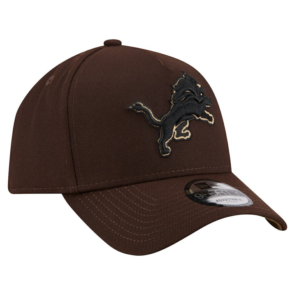Burnt Wood A-Frame 9FORTY Adjustable Hat - Detroit Lions Hats