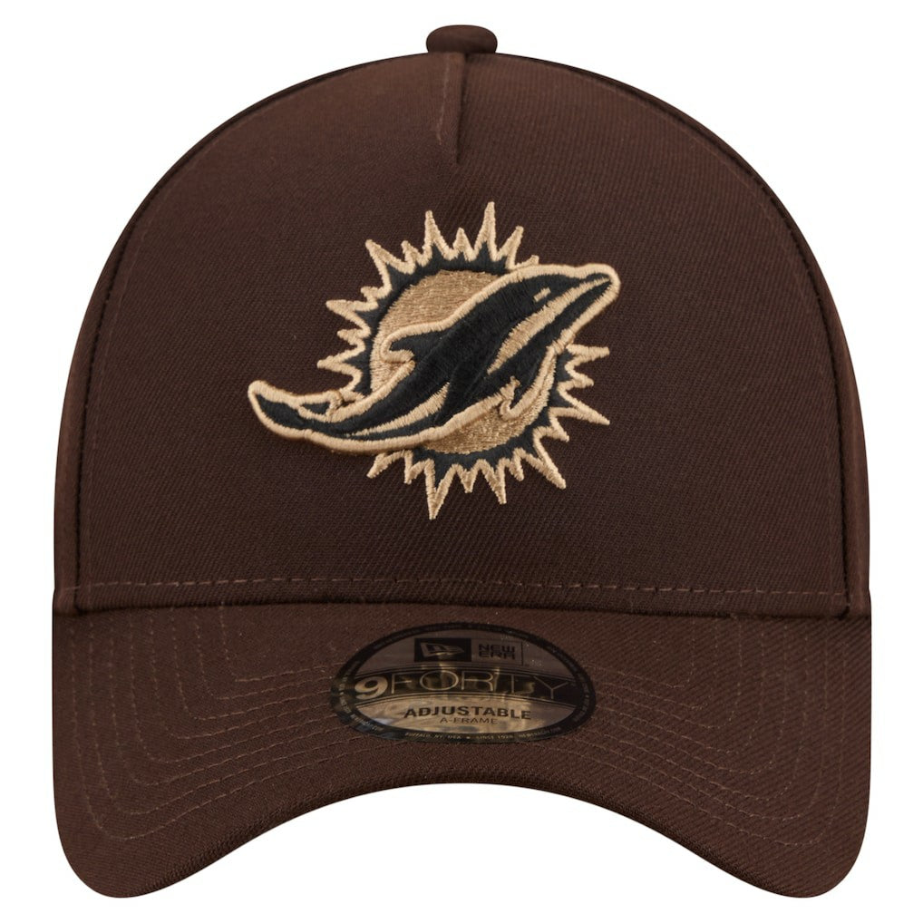 Burnt Wood A-Frame 9FORTY Adjustable Hat - Miami Dolphins Hats