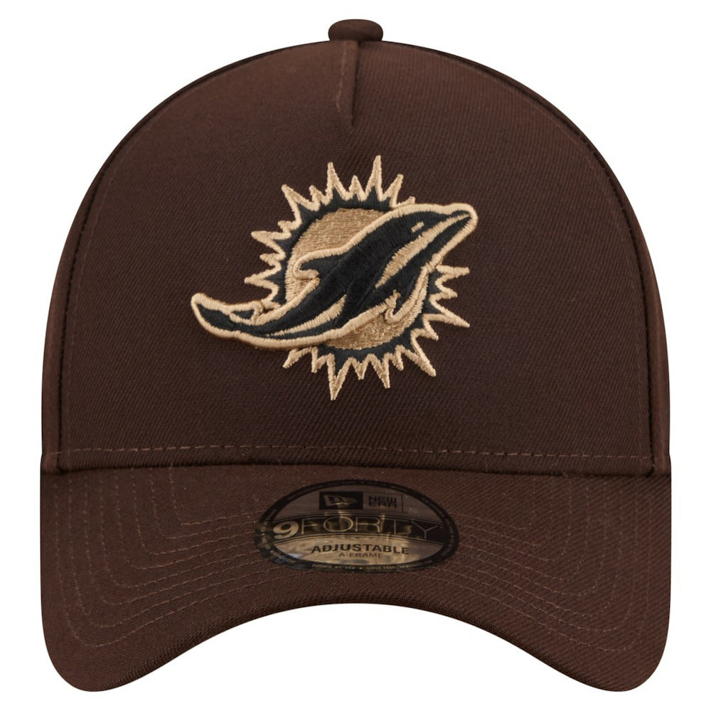 Burnt Wood A-Frame 9FORTY Adjustable Hat - Miami Dolphins Hats