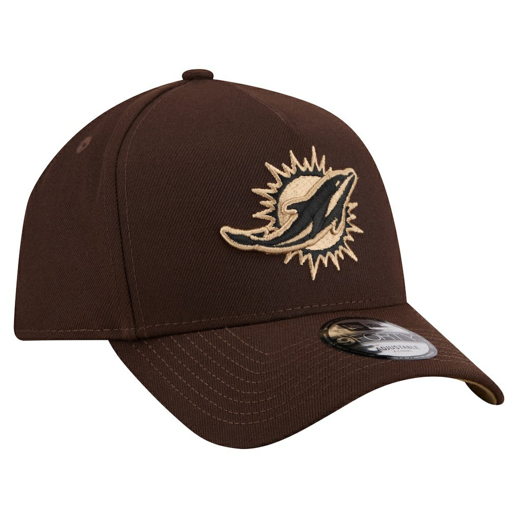 Burnt Wood A-Frame 9FORTY Adjustable Hat - Miami Dolphins Hats