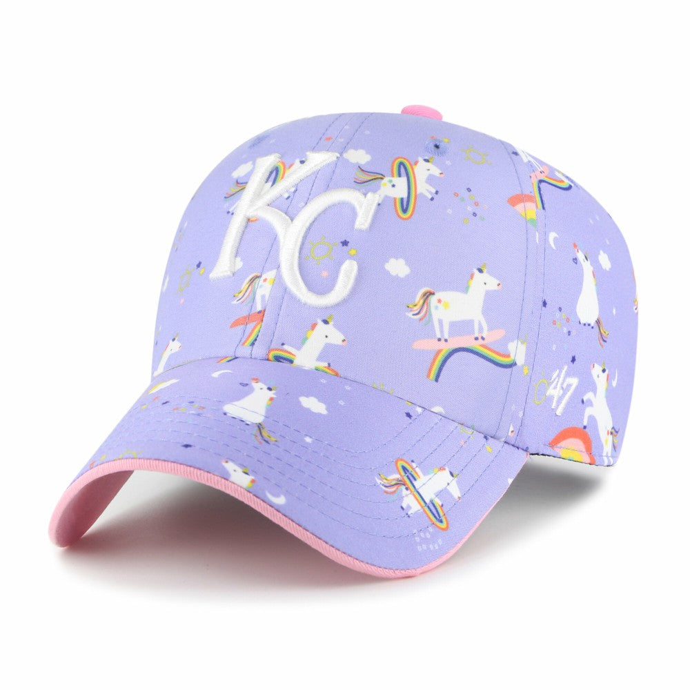 Lavender Kansas City Royals '47 Girls Youth Unicorn Clean Up Adjustable Hat