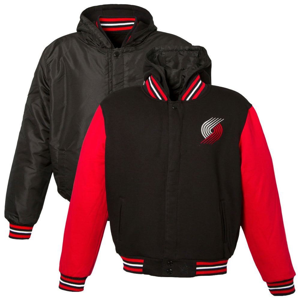 Portland Trail Blazers JH Design Youth Reversible Fleece Full-Zip Varsity Hoodie