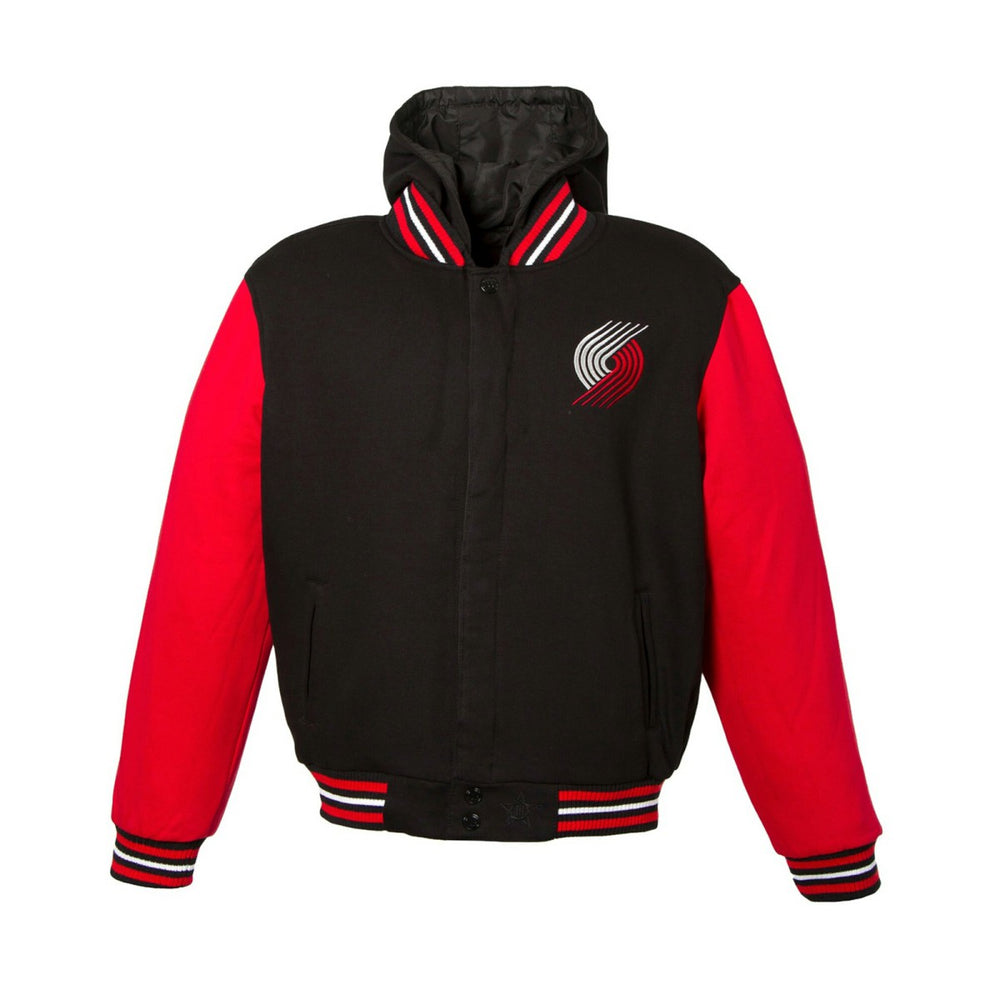 Portland Trail Blazers JH Design Youth Reversible Fleece Full-Zip Varsity Hoodie