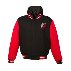 Portland Trail Blazers JH Design Youth Reversible Fleece Full-Zip Varsity Hoodie
