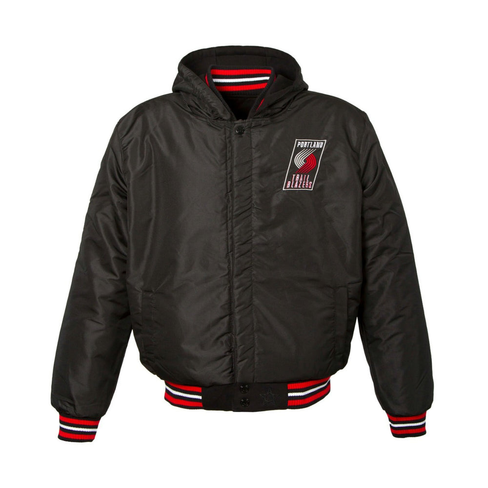 Portland Trail Blazers JH Design Youth Reversible Fleece Full-Zip Varsity Hoodie