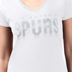 San Antonio Spurs G-III 4Her by Carl Banks Women's Super-Slim-Fit Metallic Drop Lightweight V-Neck T-Shirt