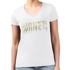 Charlotte Hornets G-III 4Her by Carl Banks Women's Super-Slim-Fit Metallic Drop Lightweight V-Neck T-Shirt