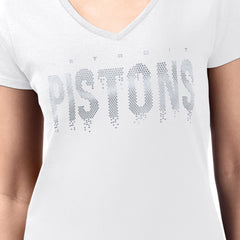 Detroit Pistons G-III 4Her by Carl Banks Women's Super-Slim-Fit Metallic Drop Lightweight V-Neck T-Shirt sale