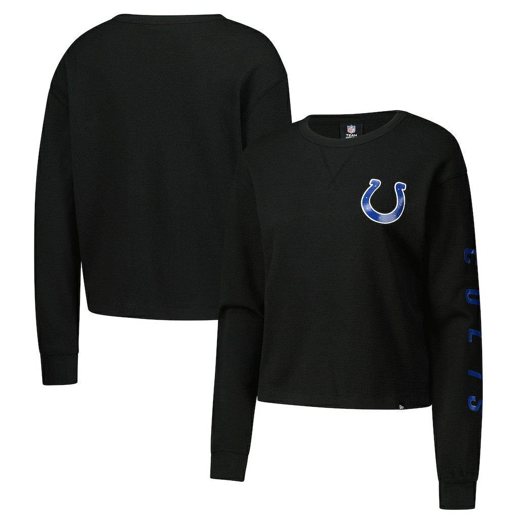 Women's Sport Night Thermal Long Sleeve Cropped T-Shirt - Indianapolis Colts T-shirts