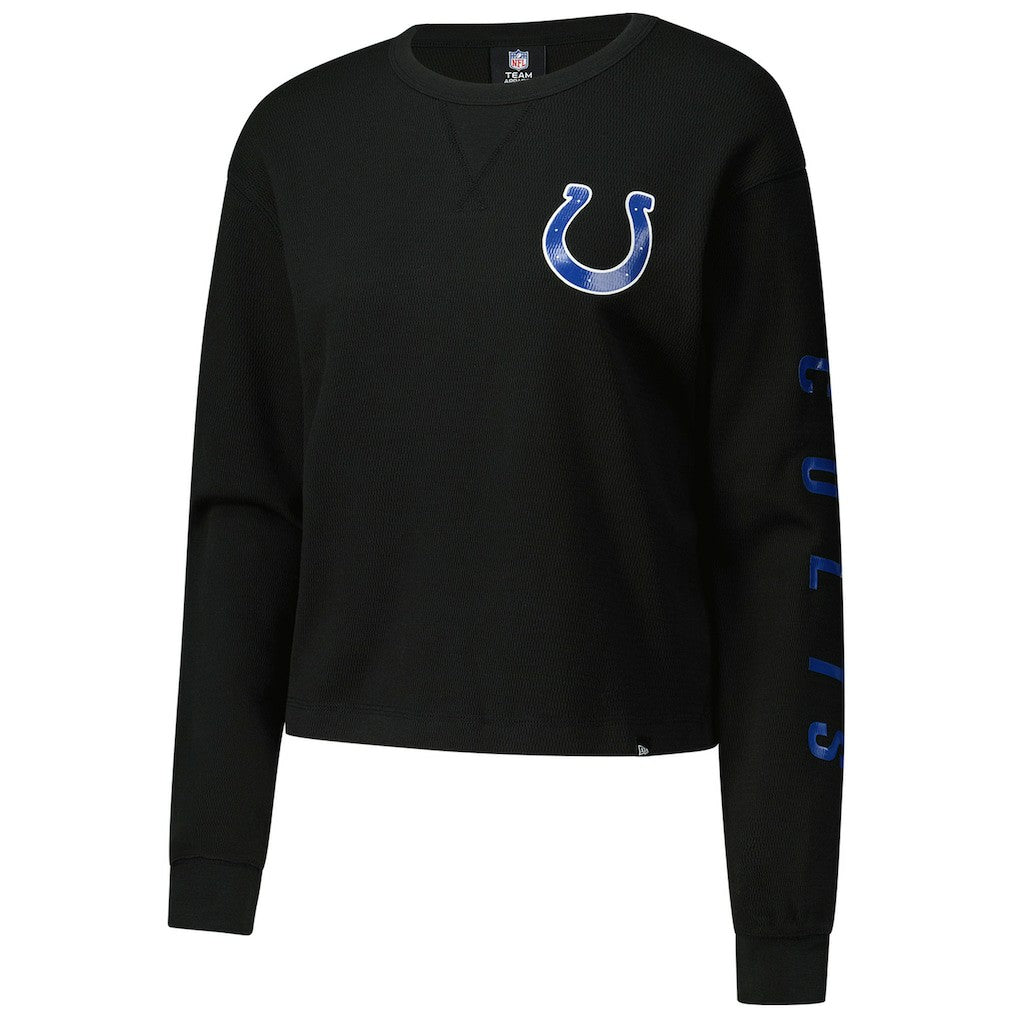 Women's Sport Night Thermal Long Sleeve Cropped T-Shirt - Indianapolis Colts T-shirts