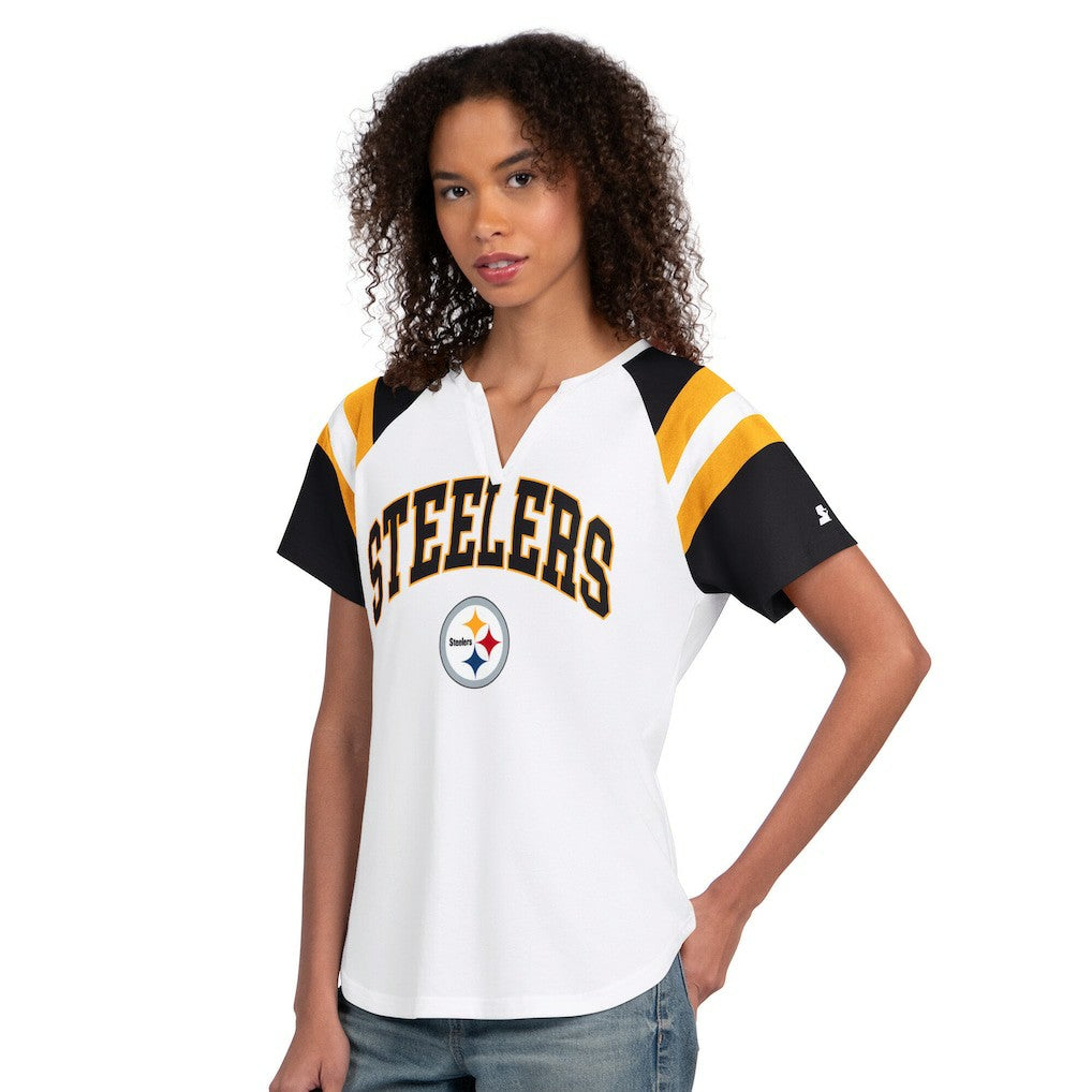 Starter Women's Game On Notch Neck T-Shirt - Pittsburgh Steelers T-shirts