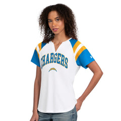 Starter Women's Game On Notch Neck T-Shirt - Los Angeles Chargers T-shirts