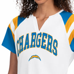 Starter Women's Game On Notch Neck T-Shirt - Los Angeles Chargers T-shirts