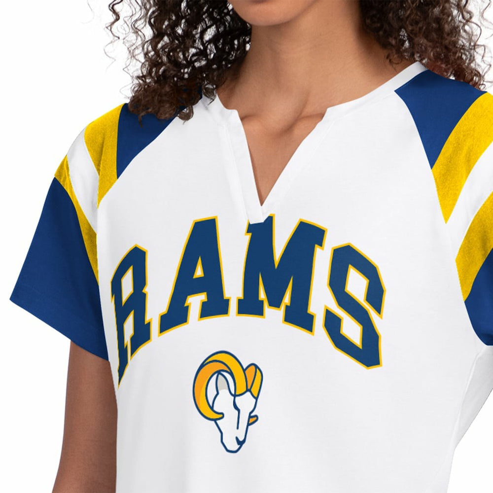 Starter Women's Game On Notch Neck T-Shirt - Los Angeles Rams T-shirts