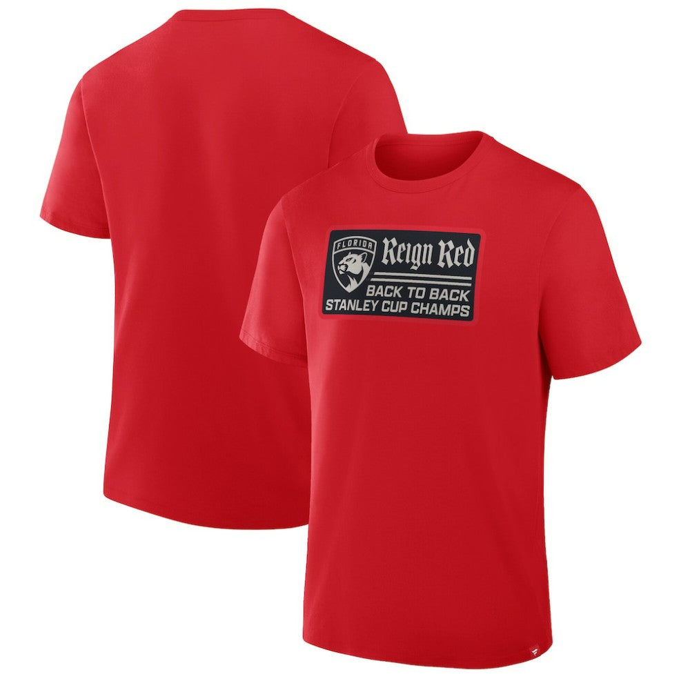 NHL Florida Panthers Back-To-Back Stanley Cup Champions Reign Red T-Shirt