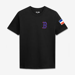 Black Boston Red Sox New Era Dominican Republic Country Flag T-Shirt