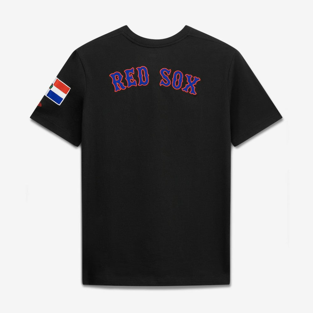 Black Boston Red Sox New Era Dominican Republic Country Flag T-Shirt