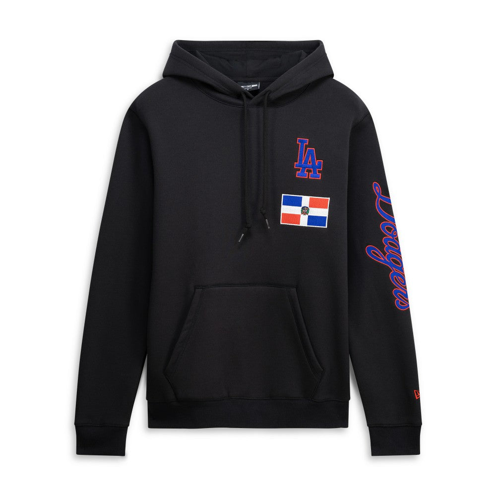 Black Los Angeles Dodgers New Era Dominican Republic Country Flag Hoodie