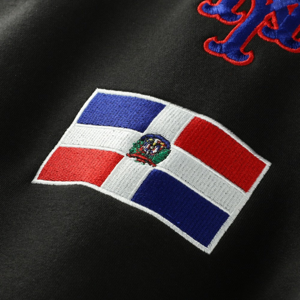 Black New York Mets New Era Dominican Republic Country Flag Hoodie