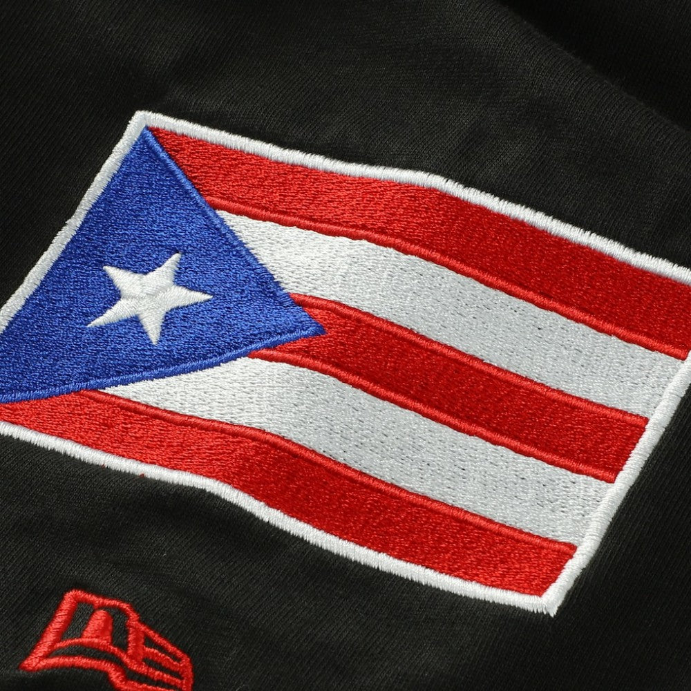 Black Chicago Cubs New Era Puerto Rico Country Flag T-Shirt