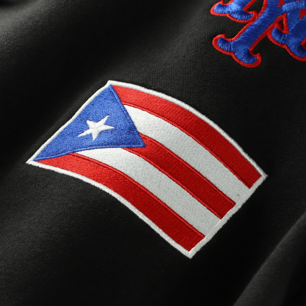 Black New York Mets New Era Puerto Rico Country Flag Hoodie