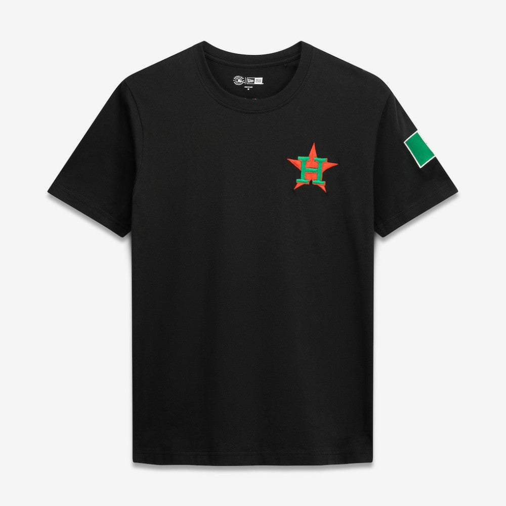 Black Houston Astros New Era Mexico Country Flag T-Shirt