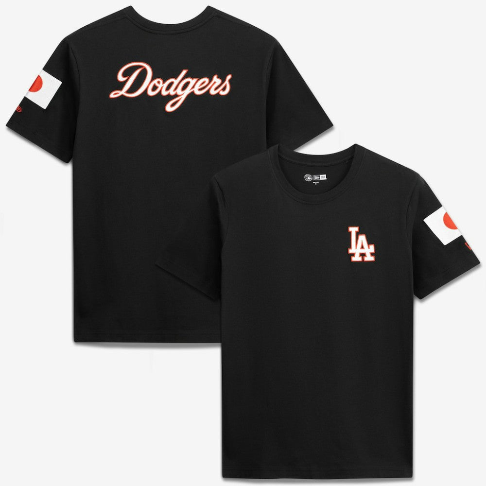 Black Los Angeles Dodgers New Era Japan Country Flag T-Shirt