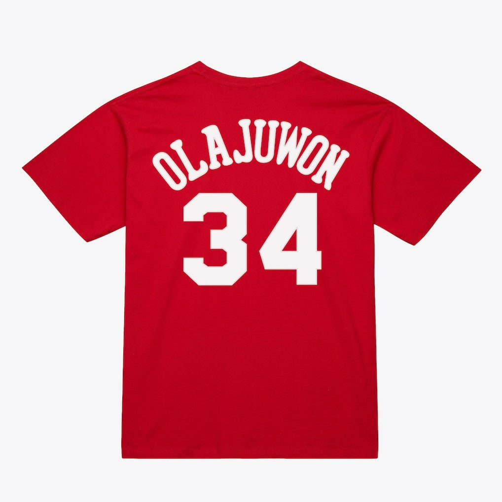 Mitchell & Ness Hakeem Olajuwon Houston Rockets Unisex Hardwood Classics Name & Number T-Shirt sale