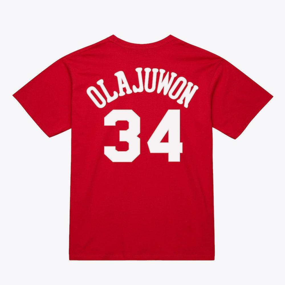 Mitchell & Ness Hakeem Olajuwon Houston Rockets Unisex Hardwood Classics Name & Number T-Shirt sale