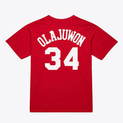 Mitchell & Ness Hakeem Olajuwon Houston Rockets Unisex Hardwood Classics Name & Number T-Shirt sale