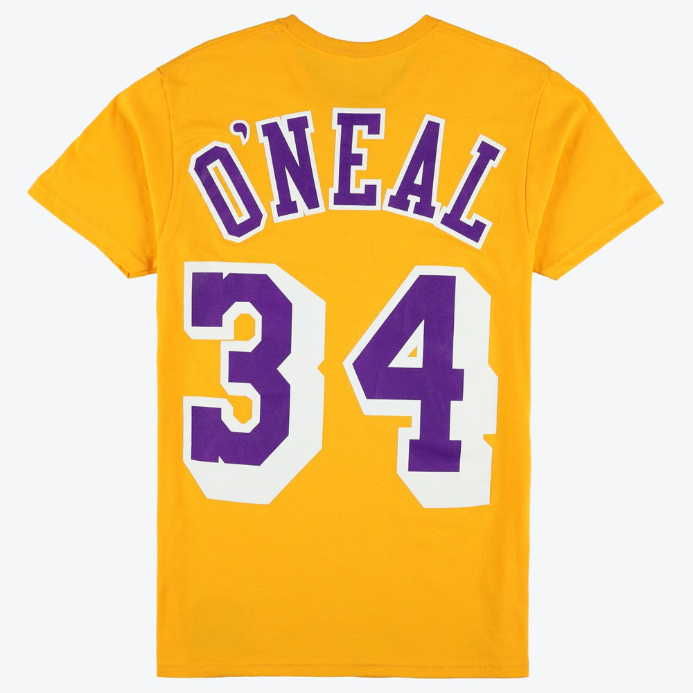 Mitchell & Ness Shaquille O'Neal Los Angeles Lakers Unisex Hardwood Classics Name & Number T-Shirt