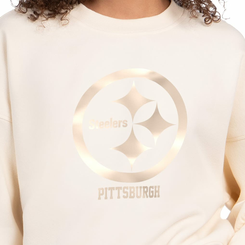 Starter Women's Travel Pastels Boxy Fleece Sweatshirt - Pittsburgh Steelers Sweatshirts