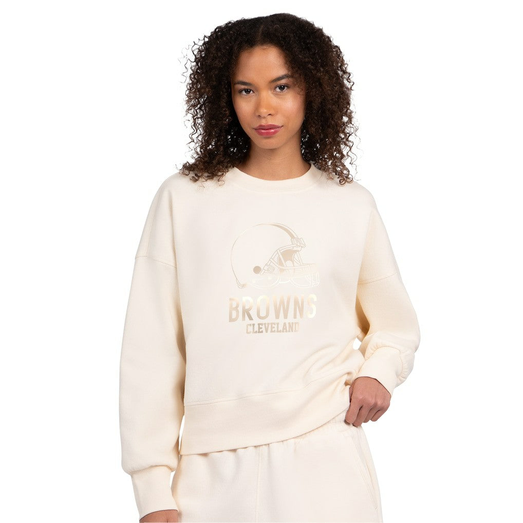 Starter Women's Travel Pastels Boxy Fleece Sweatshirt - Cleveland Browns Sweatshirts