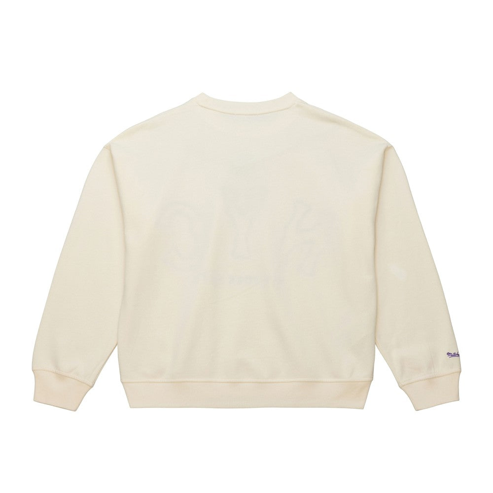 Cream New York Mets Mitchell & Ness Women's Premium Oversized Crewneck Sweatshirt