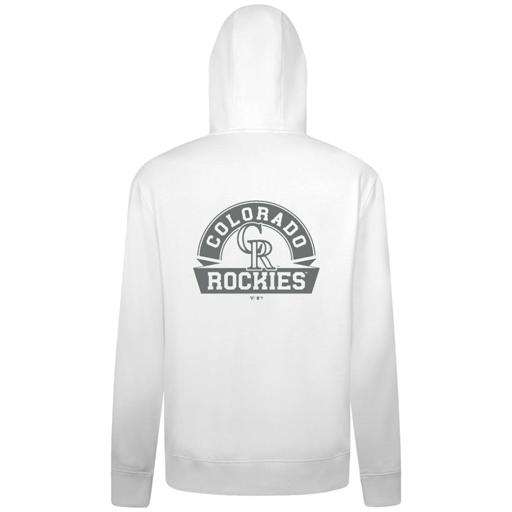 White Colorado Rockies Levelwear Podium Chenille Logo Full-Zip Hoodie