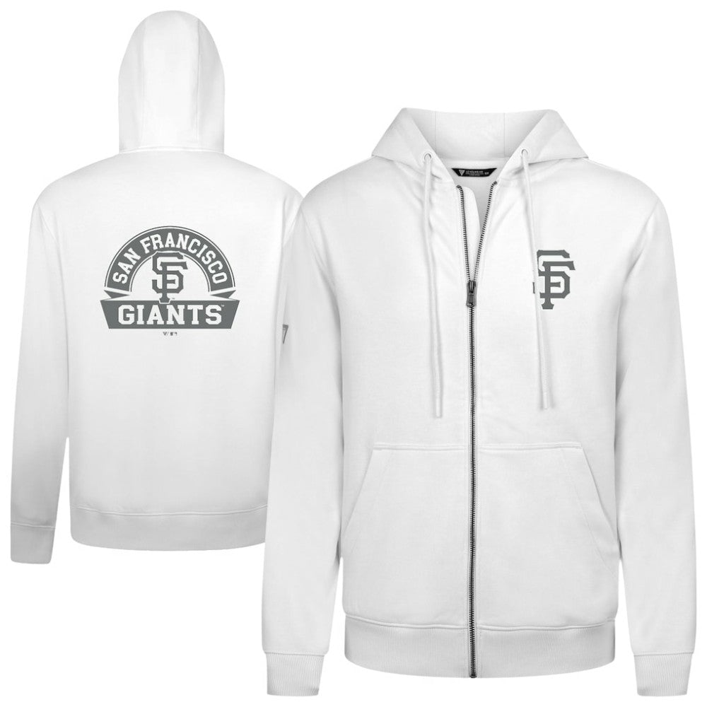 White San Francisco Giants Levelwear Podium Banner Arch Full-Zip Hoodie