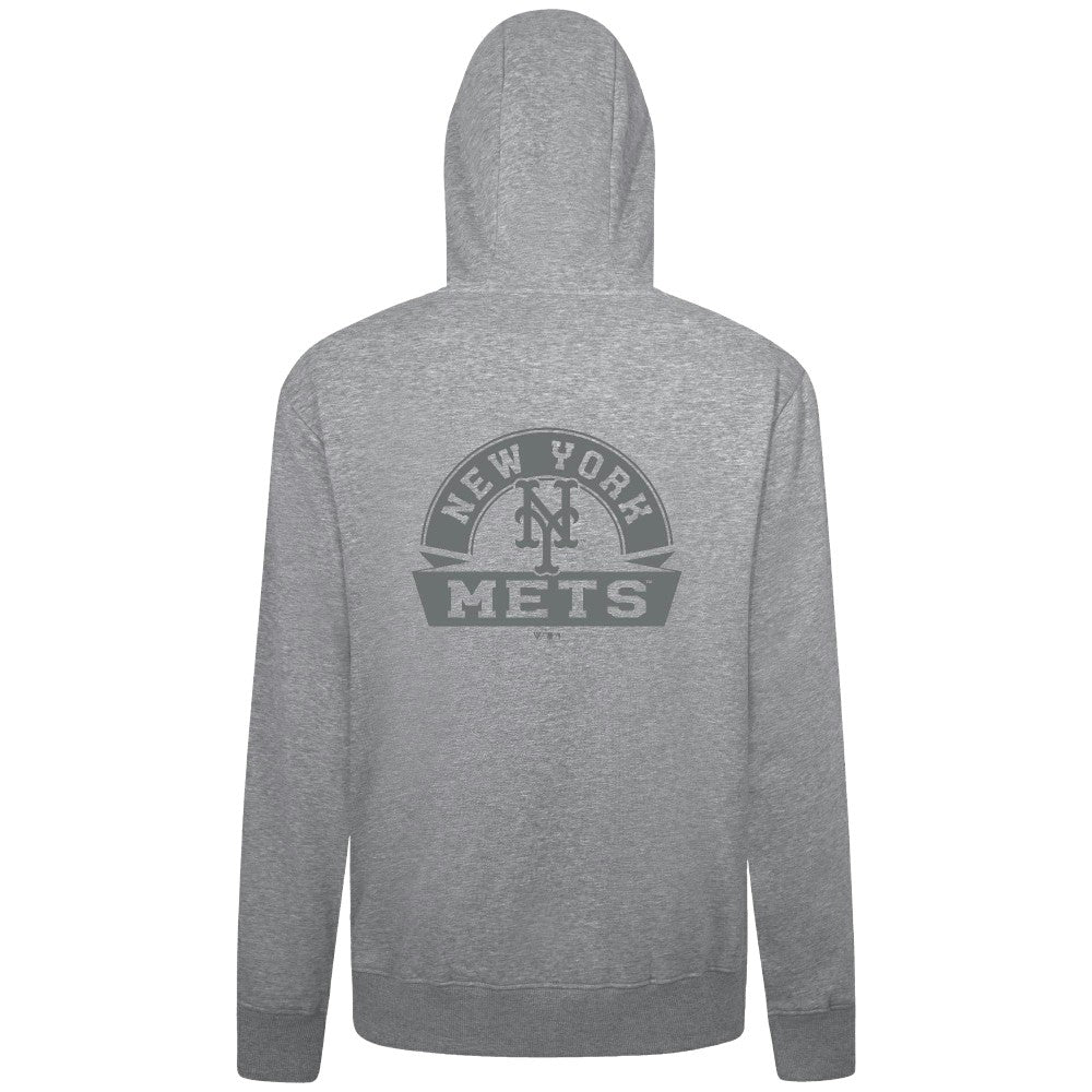 Heather Gray New York Mets Levelwear Podium Banner Arch Full-Zip Hoodie