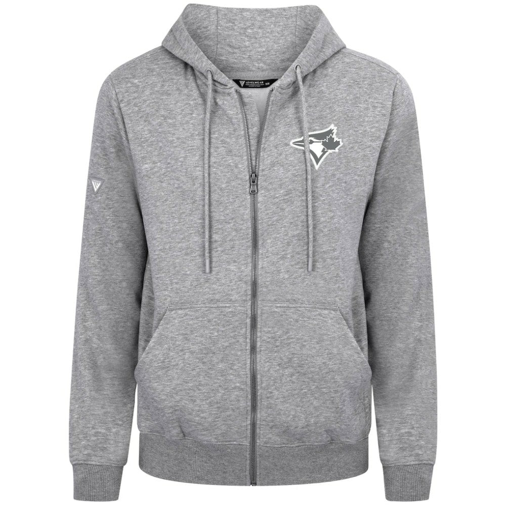 Heather Gray Toronto Blue Jays Levelwear Podium Banner Arch Full-Zip Hoodie