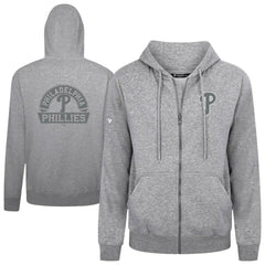 Heather Gray Philadelphia Phillies Levelwear Podium Banner Arch Full-Zip Hoodie
