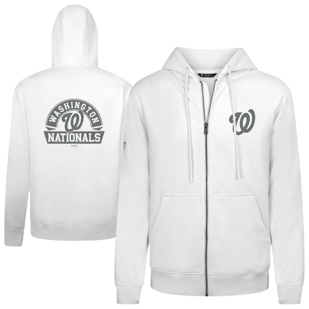 White Washington Nationals Levelwear Podium Banner Arch Full-Zip Hoodie