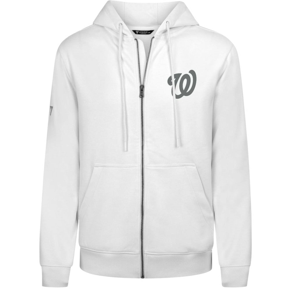White Washington Nationals Levelwear Podium Banner Arch Full-Zip Hoodie