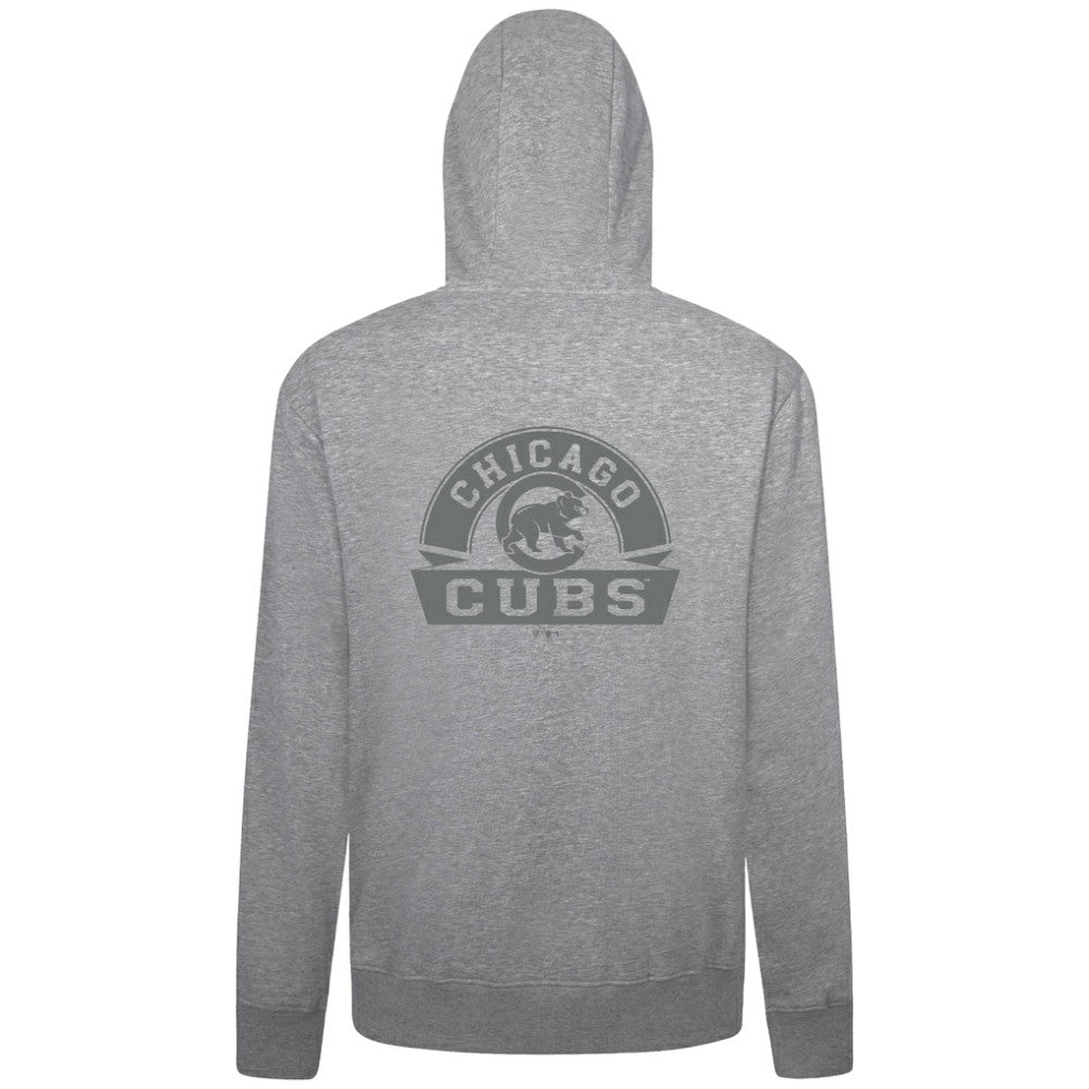 Heather Gray Chicago Cubs Levelwear Podium Banner Arch Full-Zip Hoodie