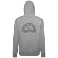 Heather Gray Milwaukee Brewers Levelwear Podium Banner Arch Full-Zip Hoodie