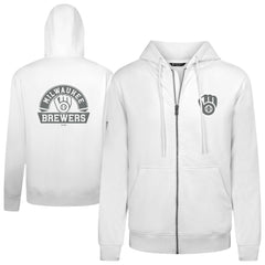 White Milwaukee Brewers Levelwear Podium Banner Arch Full-Zip Hoodie