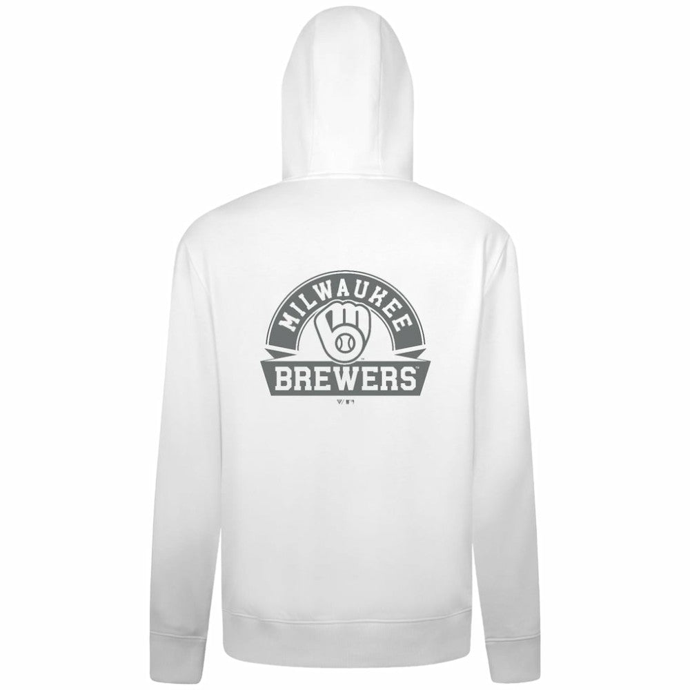 White Milwaukee Brewers Levelwear Podium Banner Arch Full-Zip Hoodie