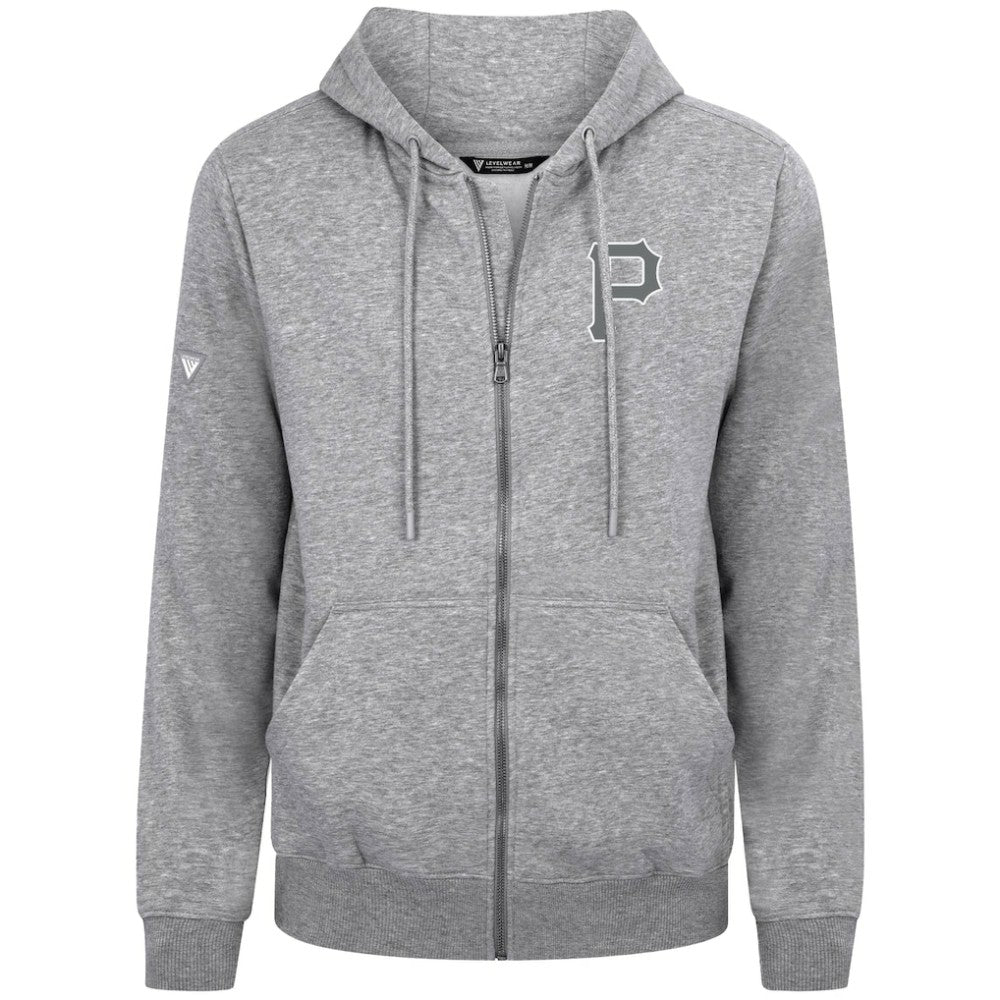 Heather Gray Pittsburgh Pirates Levelwear Podium Banner Arch Full-Zip Hoodie