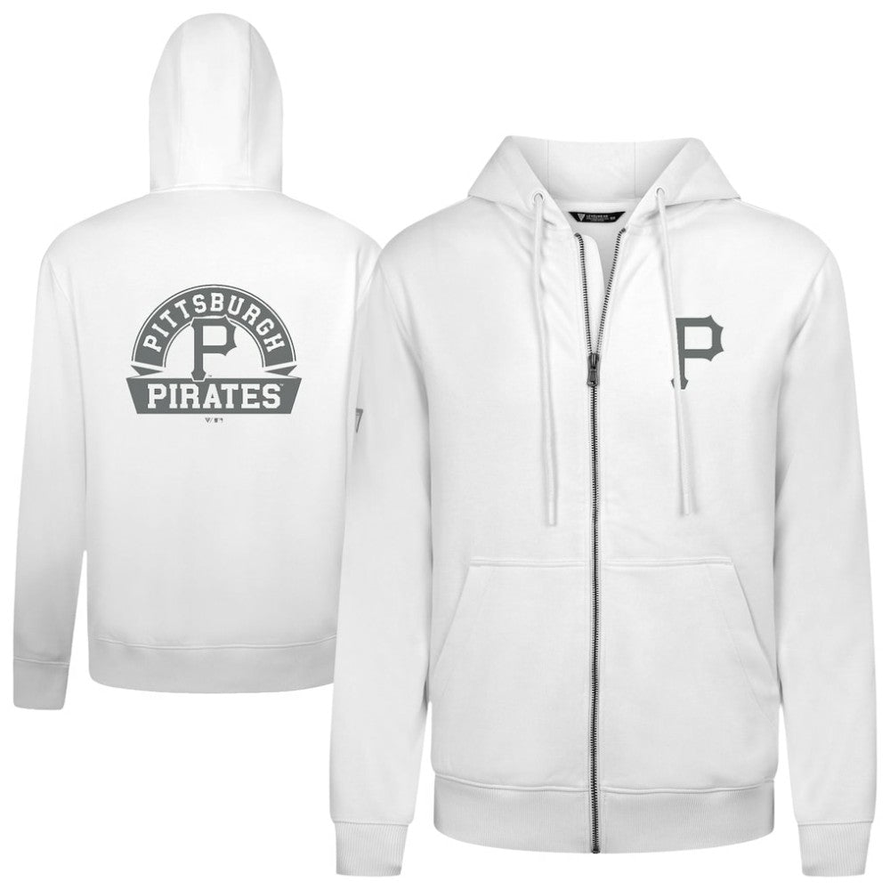 White Pittsburgh Pirates Levelwear Podium Banner Arch Full-Zip Hoodie